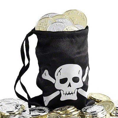 Deko-Piratenmünzen mit Beutel