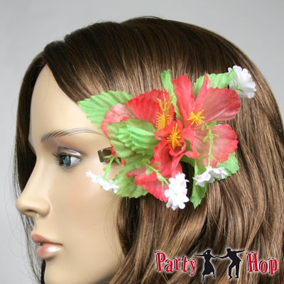 Haarklammer Hibiskus - rot
