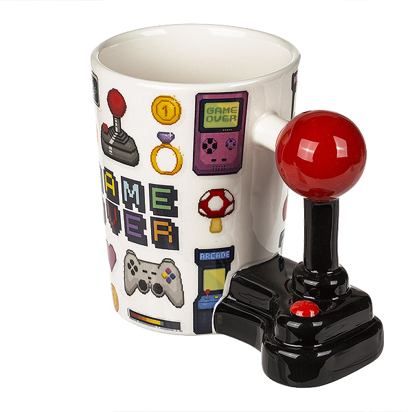 Tasse / Kaffeebecher - Game Over - mit Joystick-Griff