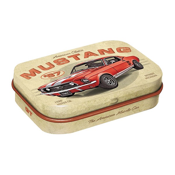 Kleine Blechdose Pillendose Ford Mustang