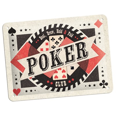 Blechschild Poker Club
