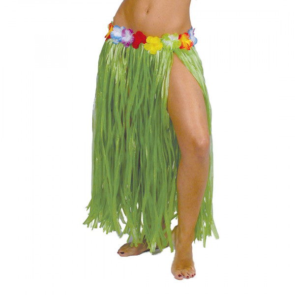 Langer Hawaiirock grün mit Blüten 5372