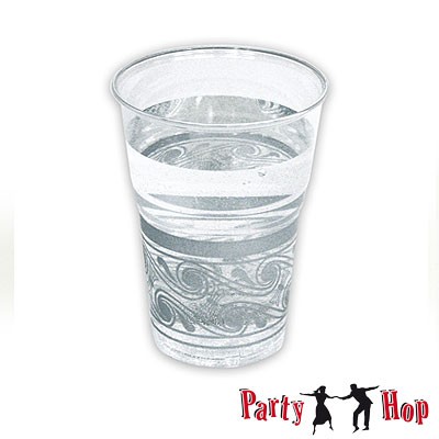Kunststoffbecher transparent-silber