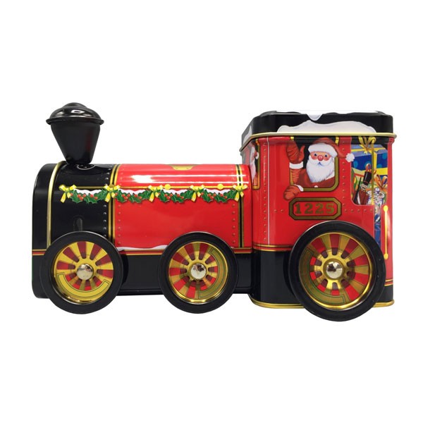 Weihnachts Deko Blechdose Santa Lokomotive