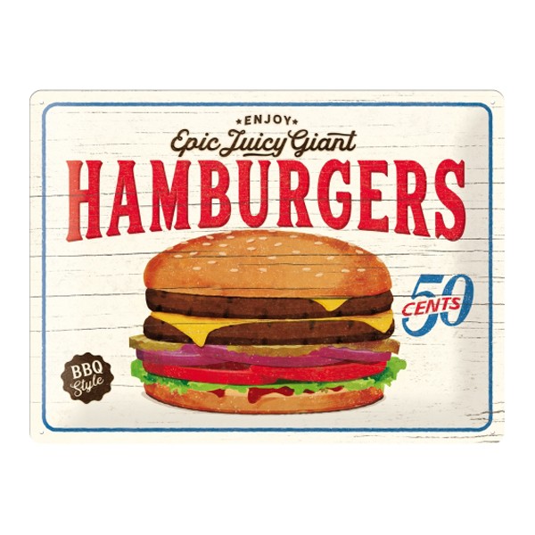 Blechschild Hamburgers 40x30cm