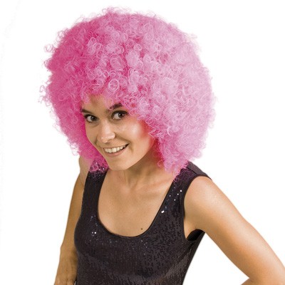 Perücke XXL Afro Pink