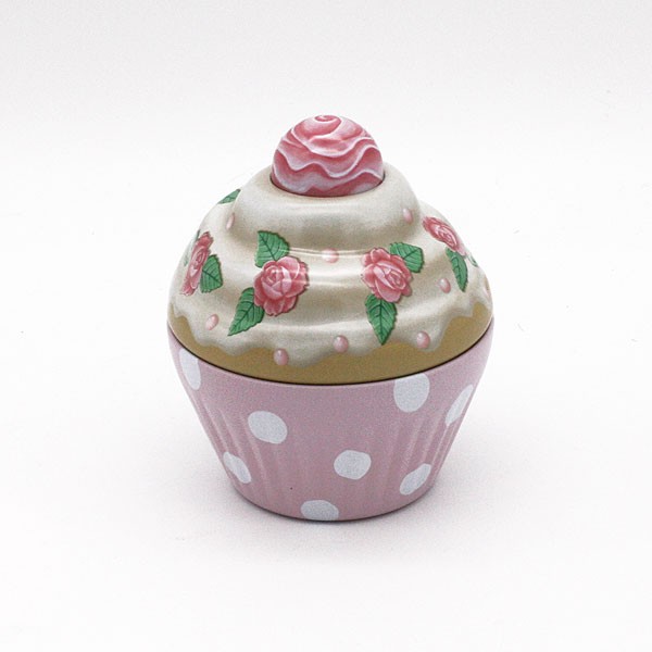 Dekoblechdose Cupcake Rose Polka Dots