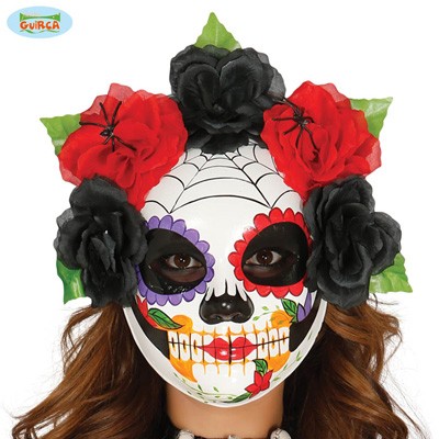 Day of the Dead Maske Spinne Blumen