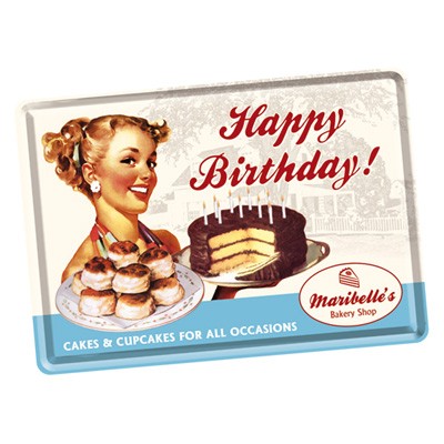 Blechpostkarte Happy Birthday Cakes