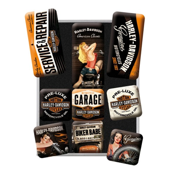 Magnet-Set Harley-Davidson Garage Babes