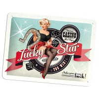 Blechschild Lucky Star PinUp Blechschild Lucky Star PinUp