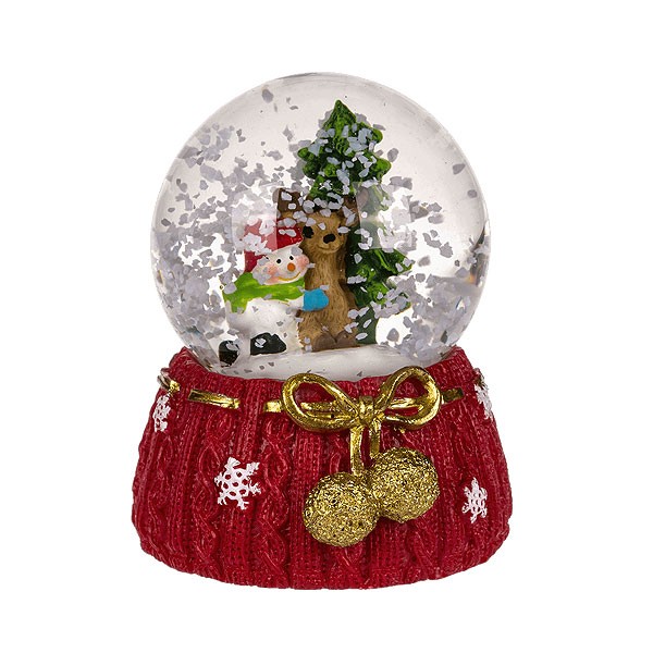 Schneekugel Schneemann Rentier klein