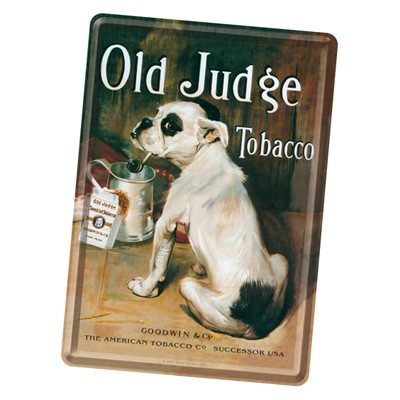 Blechpostkarte Old Judge Tobacco
