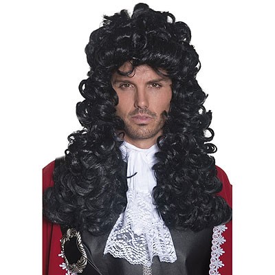 Perücke Piratenkapitän schwarz