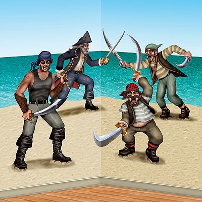 Wanddeko-Set Kämpfende Piraten