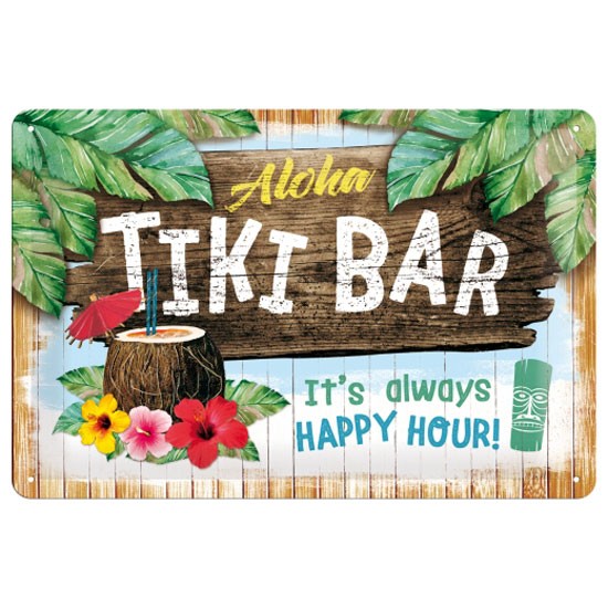 Blechschild Aloha Tiki Bar