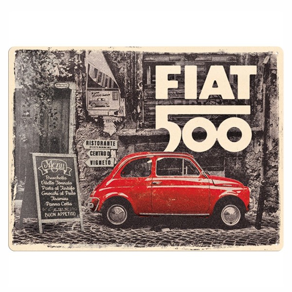 Blechschild Fiat 500