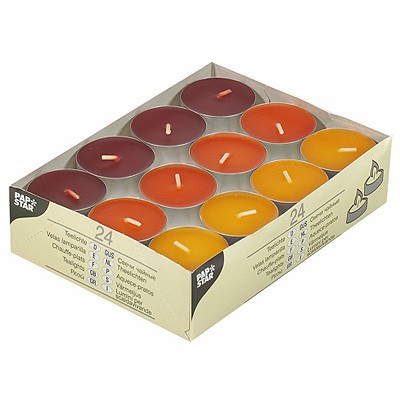 Teelichter bordeaux terra ocker
