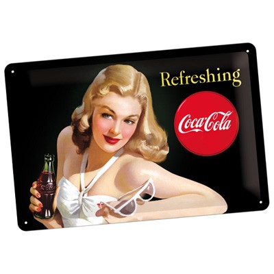 Blechschild Coca-Cola Refreshing Lady