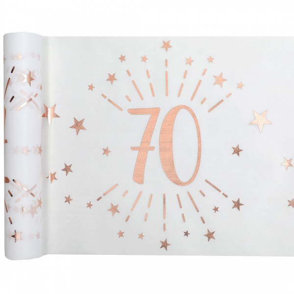 Tischläufer 70 Geburtstag rosegold metallic