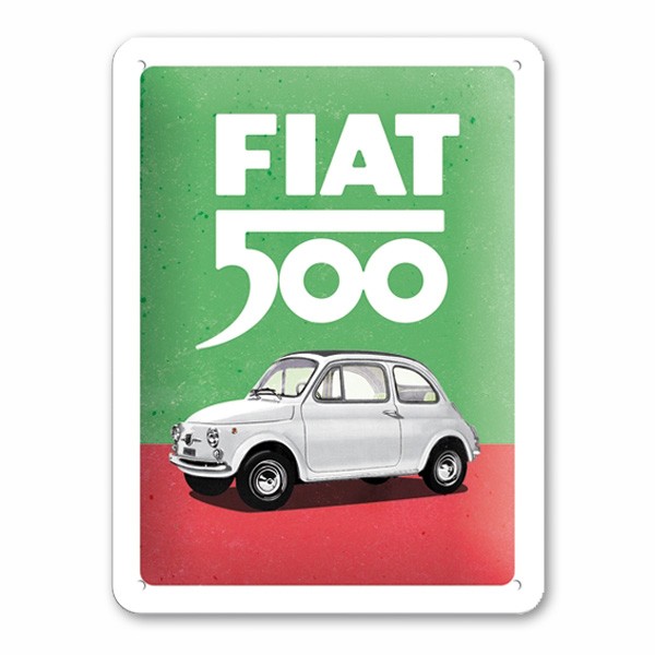 Blechschild Fiat 500 Italian Colours