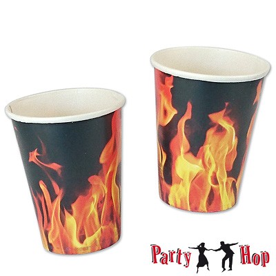 Pappbecher Flammen