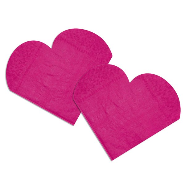 Herz-Servietten pink