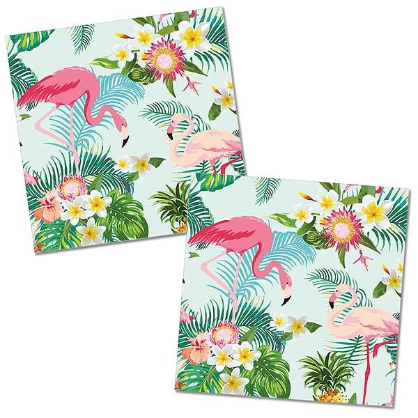 Papierservietten Exotic Flamingos Vintagestil