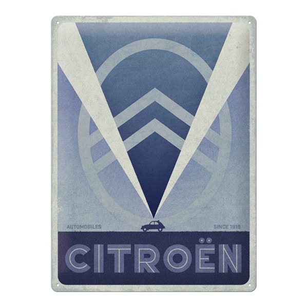 Blechschild Citroen Logo 2CV blue