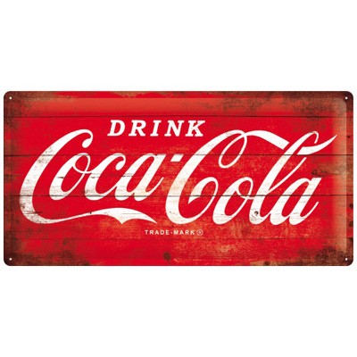 Großes Coca-Cola Deko-Blechschild - ca. 50 x 25 cm