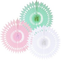 Partydeko Wabenfächer Set pastell Partydeko Wabenfächer Set pastell