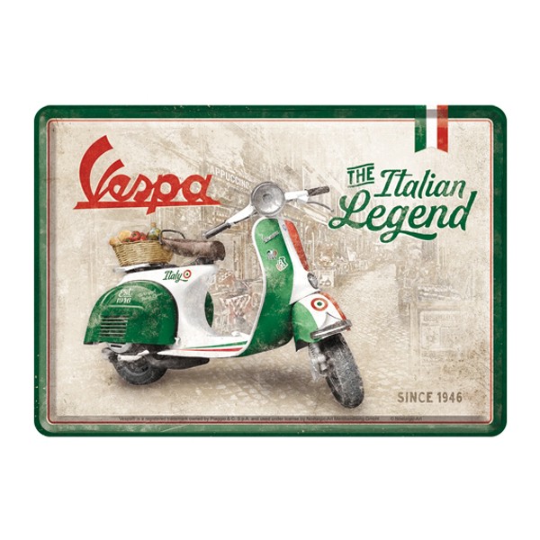 Blechpostkarte Vespa Italian Legend