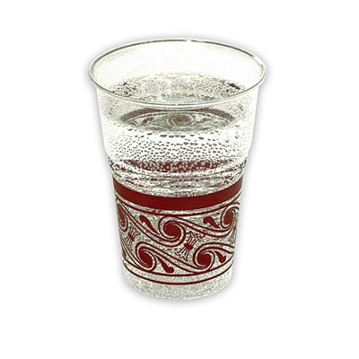 Kunststoffbecher transparent Muster bordeaux