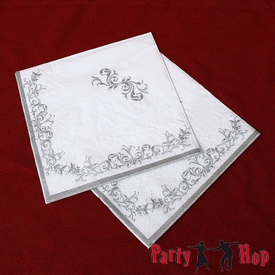 Papierservietten Impero silber