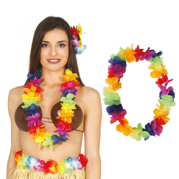 Hawaiikette bunte Blumenkette 5077