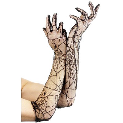 Spinnennetz-Handschuhe lang