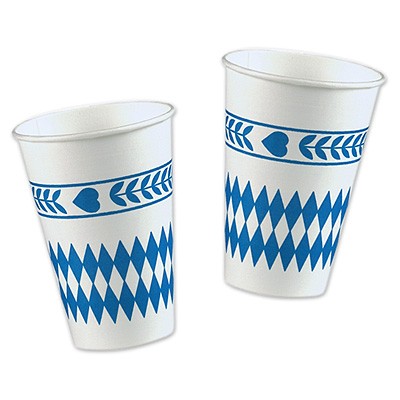 Pappbecher Bayrisch Blau Raute