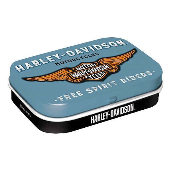 Pillendose Harley Davidson Logo Blue