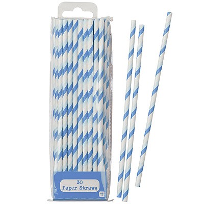 Papier-Trinkhalme hellblau blau weiß