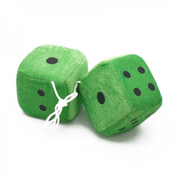 2 farbige Plüschwürfel FUZZY DICE 6x6cm Würfel Plüsch m. ÖSE Auto Tuning  Styling