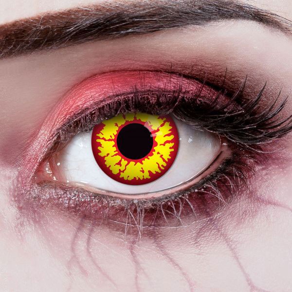 Gelb rote Kontaktlinsen Fire Alarm