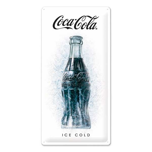 Großes Coca Cola Blechschild Ice White