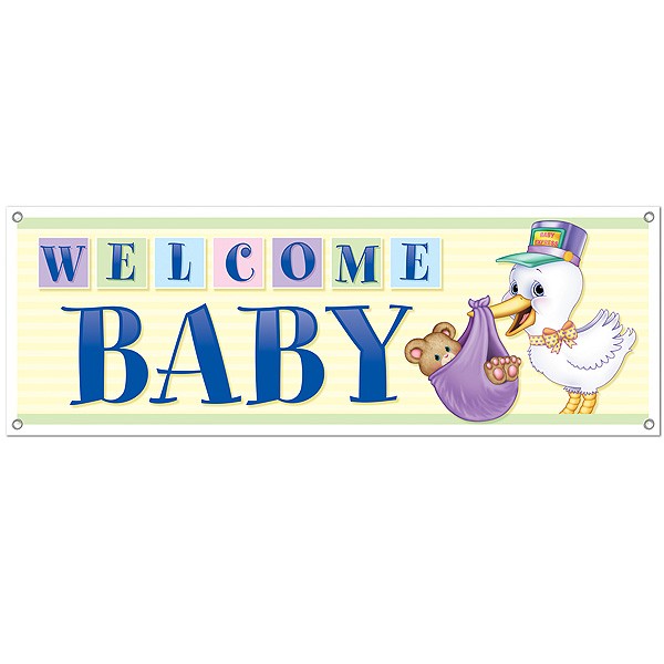 Partydeko Banner Welcome Baby