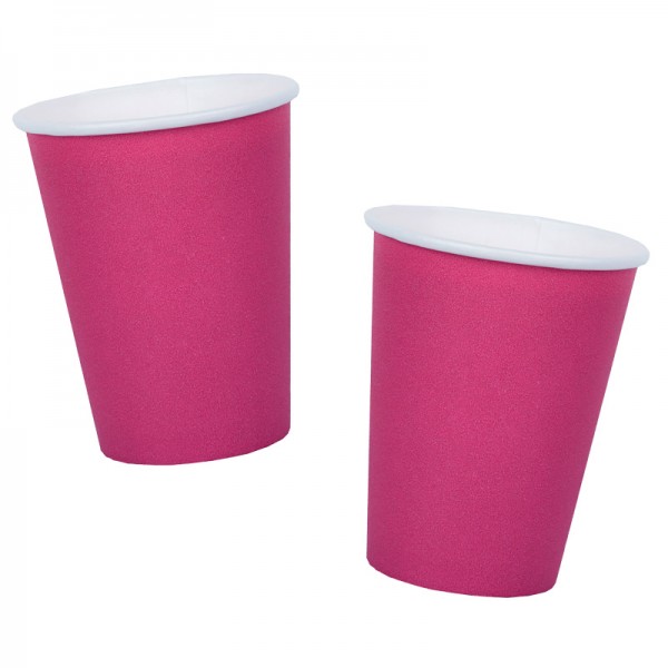 Pappbecher pink fuchsia 10 Stück