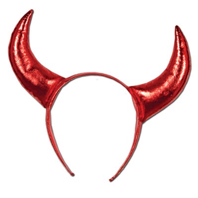 Haarreif Teufelshörner rot-metallic