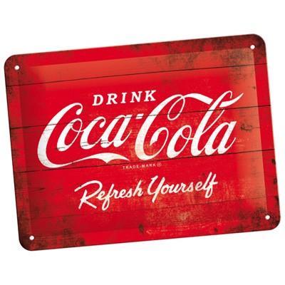 Blechschild Coca-Cola Refresh Yourself Red