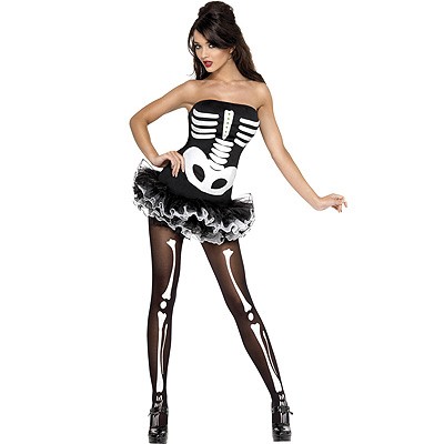 Sexy Skelett Tutu Kleid M