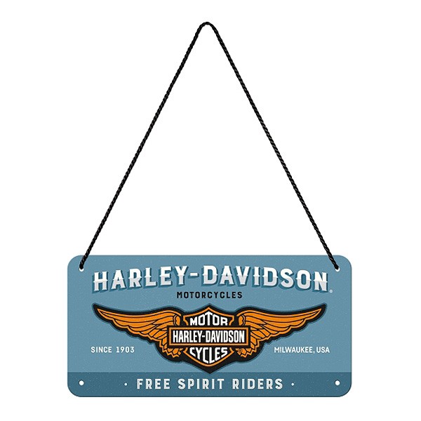 Blechschild Harley Davidson Logo blue klein