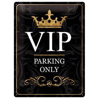VIP Parking Only Blechschild schwarz