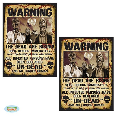 Halloweendeko Zombie Warnschilder